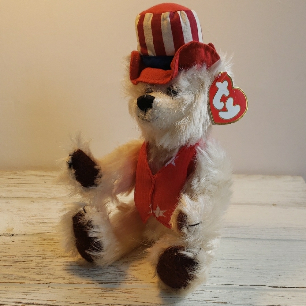 Patriotic Bear Plush with Hat and Vest